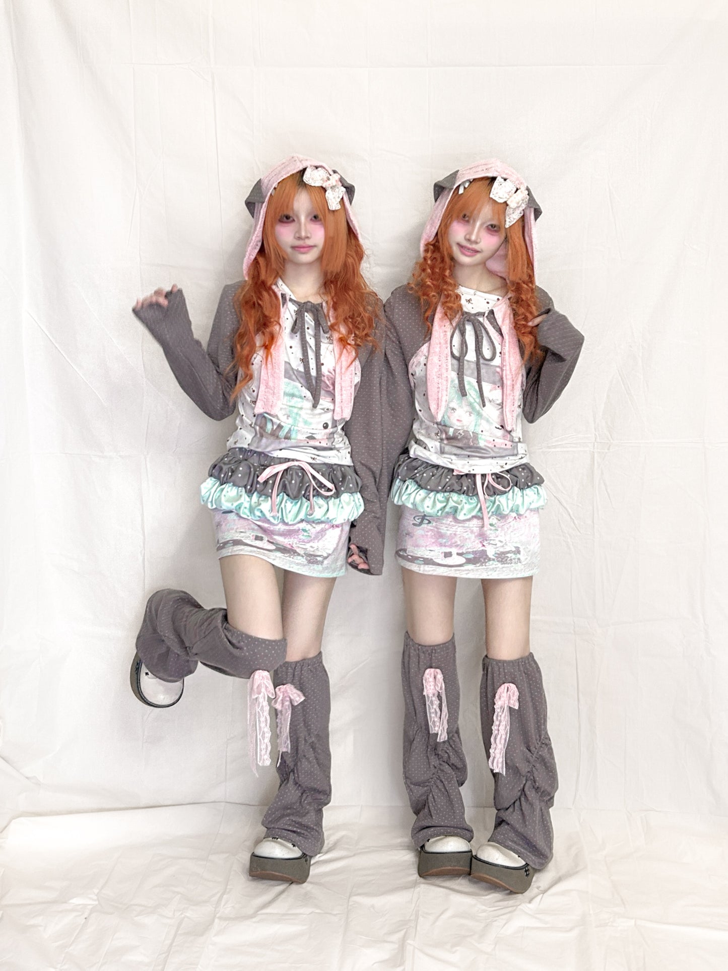 YJM with biubiu - Cream Puff Skirt with 3D Floral Edge skirt YJM with biubiu
