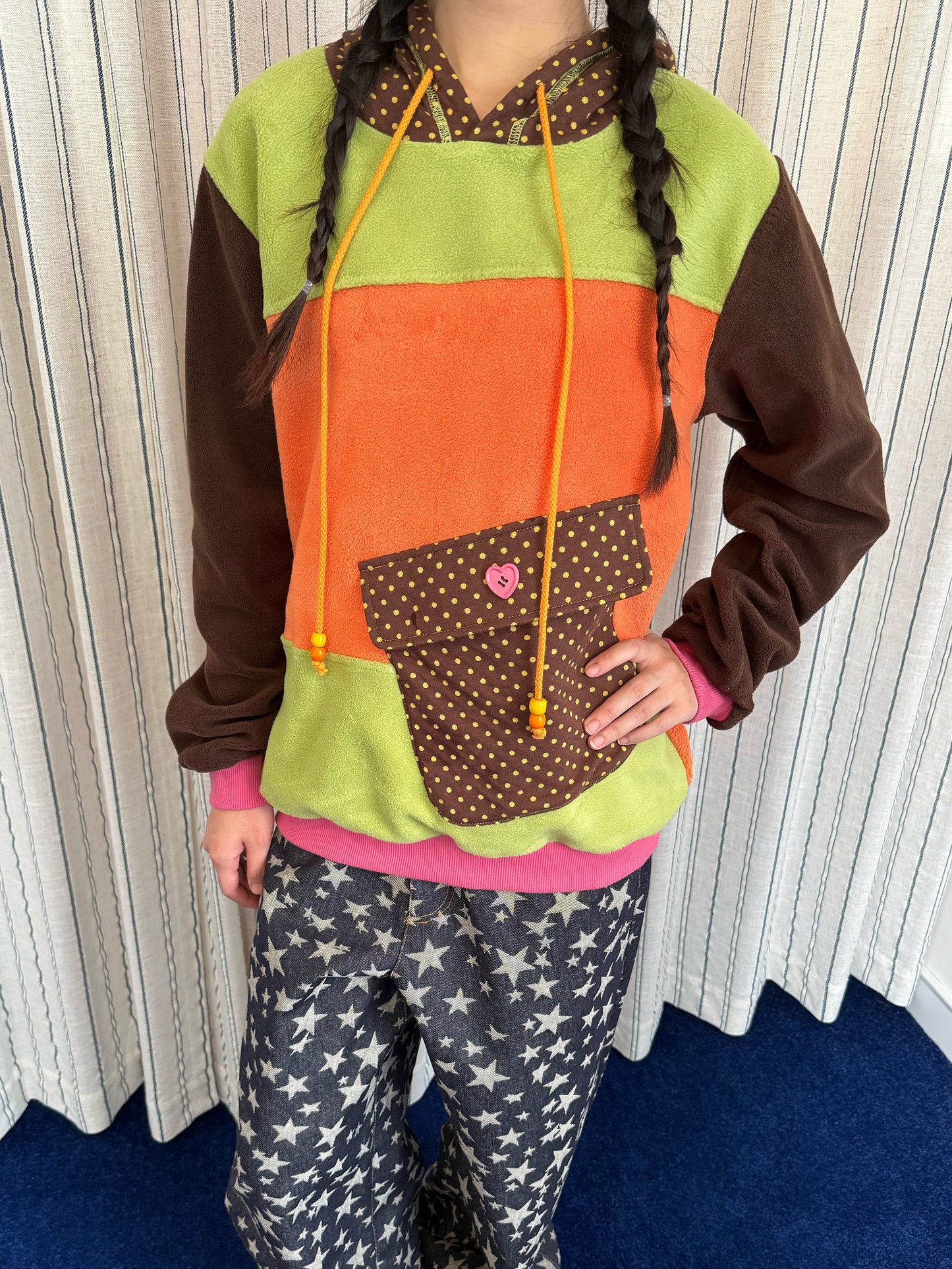 FRUITS - Kawaii Polka Dot Patch Fleece Hoodie hoodie Fruits