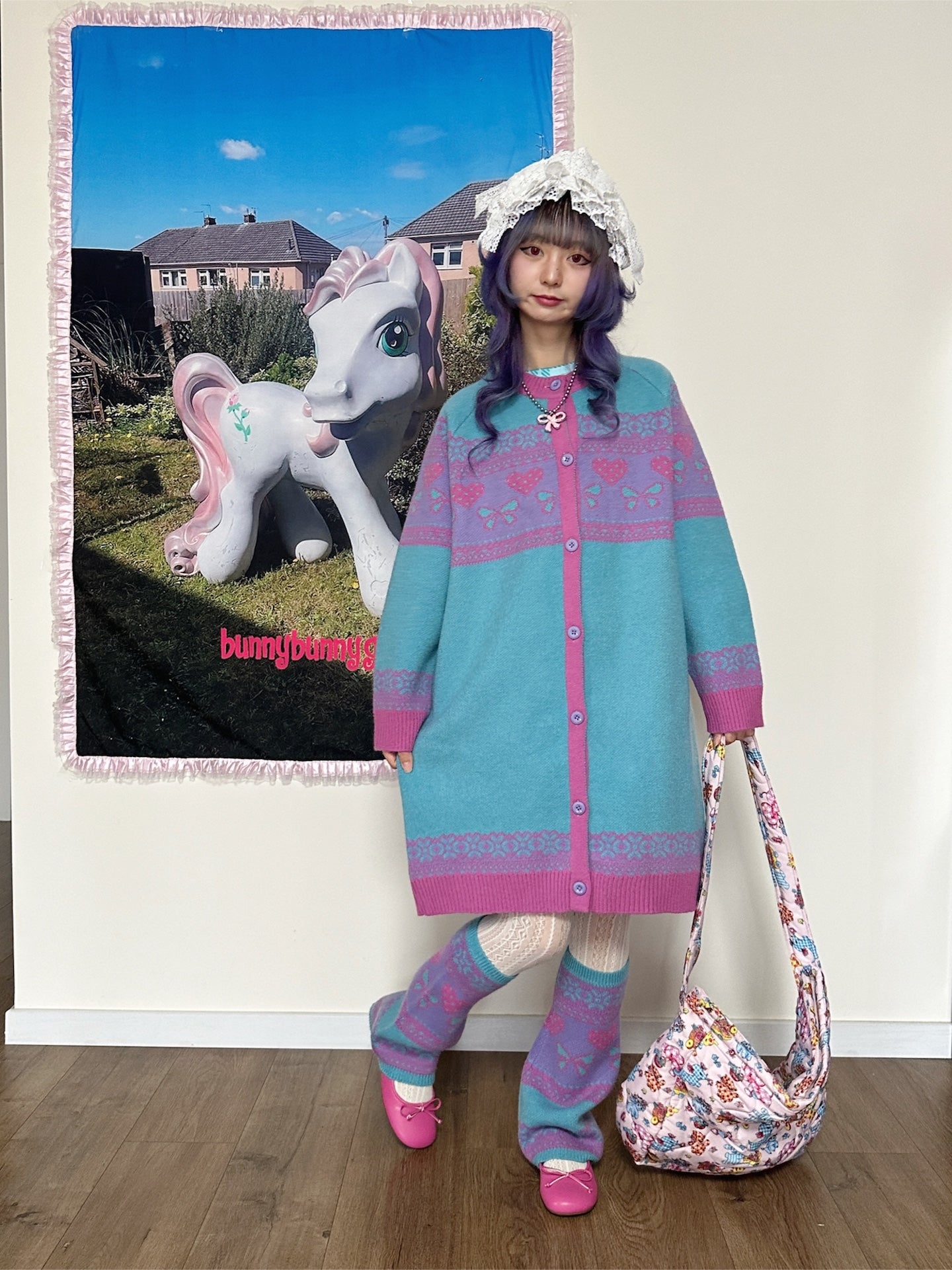 bunnybunnygun - Decora Kei Dopamine Knit Cardigan Oversized sweater dress