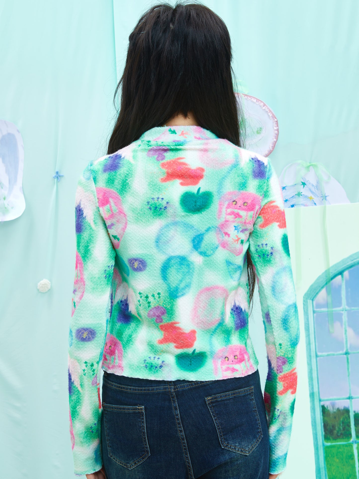 Moon Meadow - Dopamine Retro Faux Fur Top