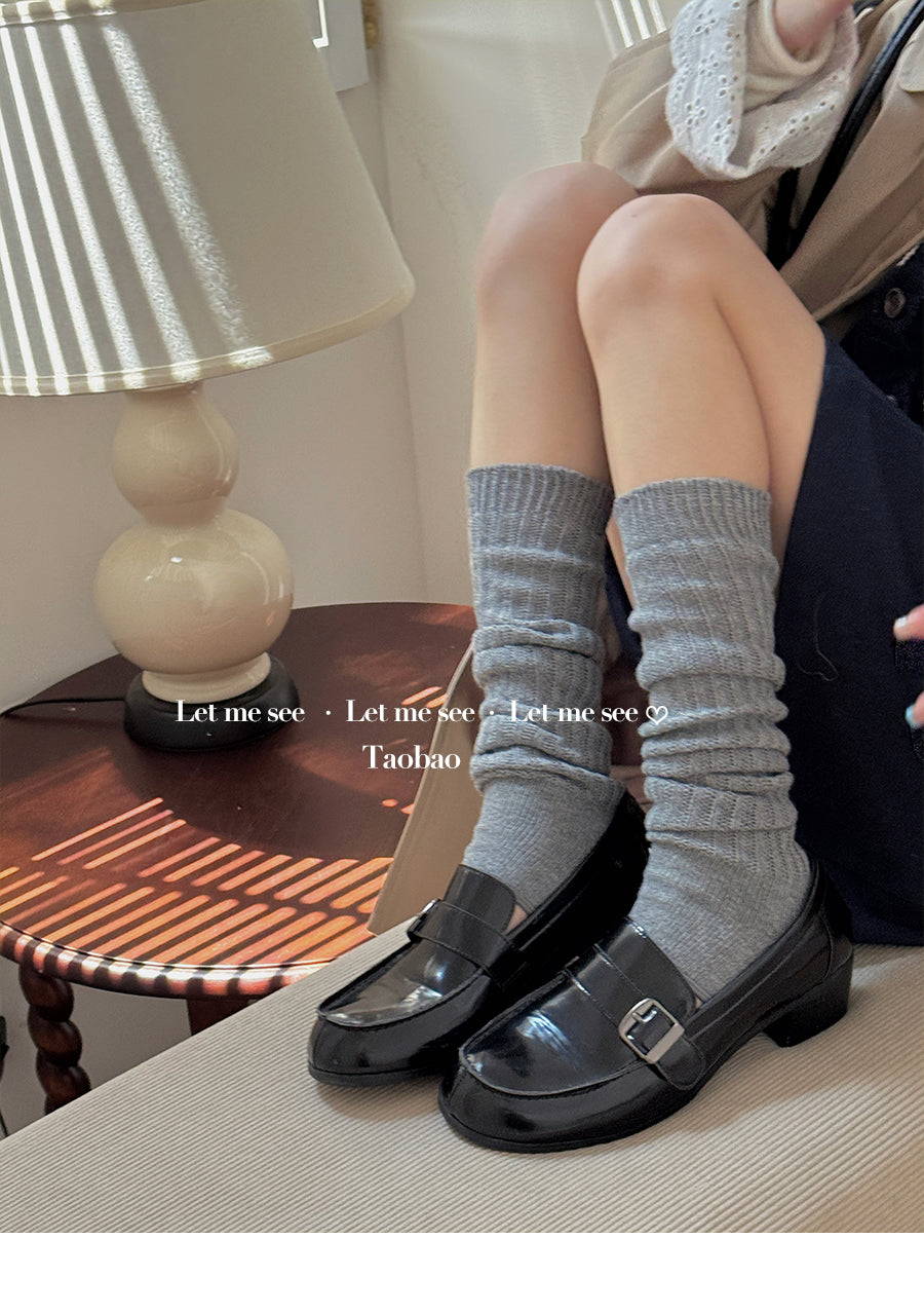 LET ME SEE 复古高级感舒适踩脚袜套 中筒堆堆袜显腿细百搭腿套 sock let me see