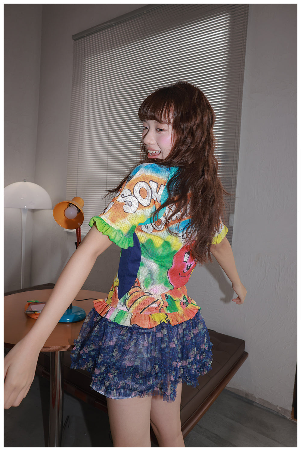 tntntutu Y2K Colorblock Heart Mesh Jersey Top – Sporty Kawaii Harajuku T-Shirt tshirt tntntutu