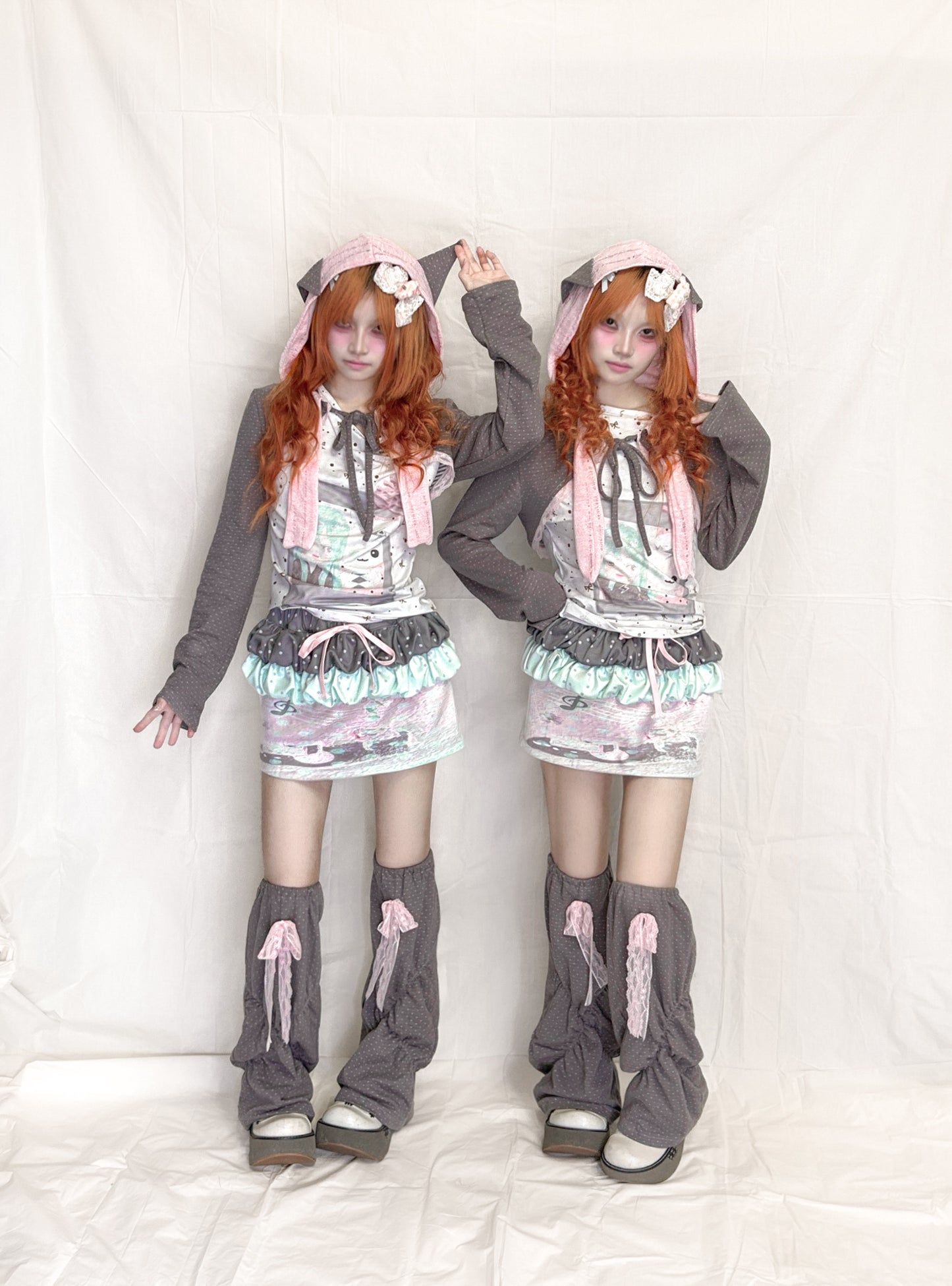 YJM with biubiu - Cream Puff Skirt with 3D Floral Edge skirt YJM with biubiu