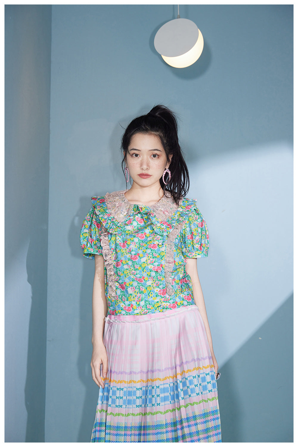 Tntntutu Shirt | Cute Floral Print Shirt | Doll Collar Cotton Blouse blouse tntntutu