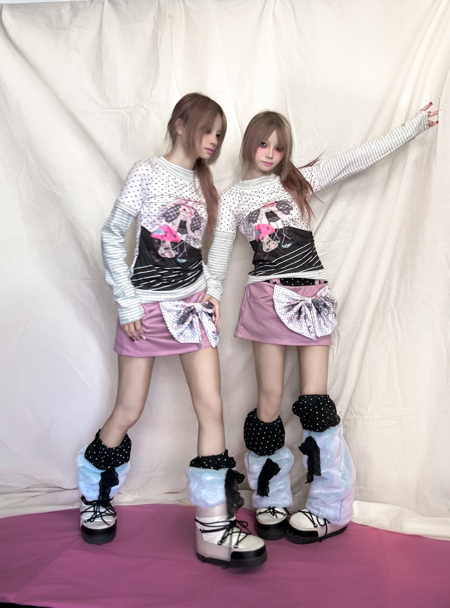 YJM with biubiu Dreamy Butterfly Skirt | Polka Dot Mini Skirt – Harajuku Y2K Bow Accent Skirt skirt YJM with biubiu