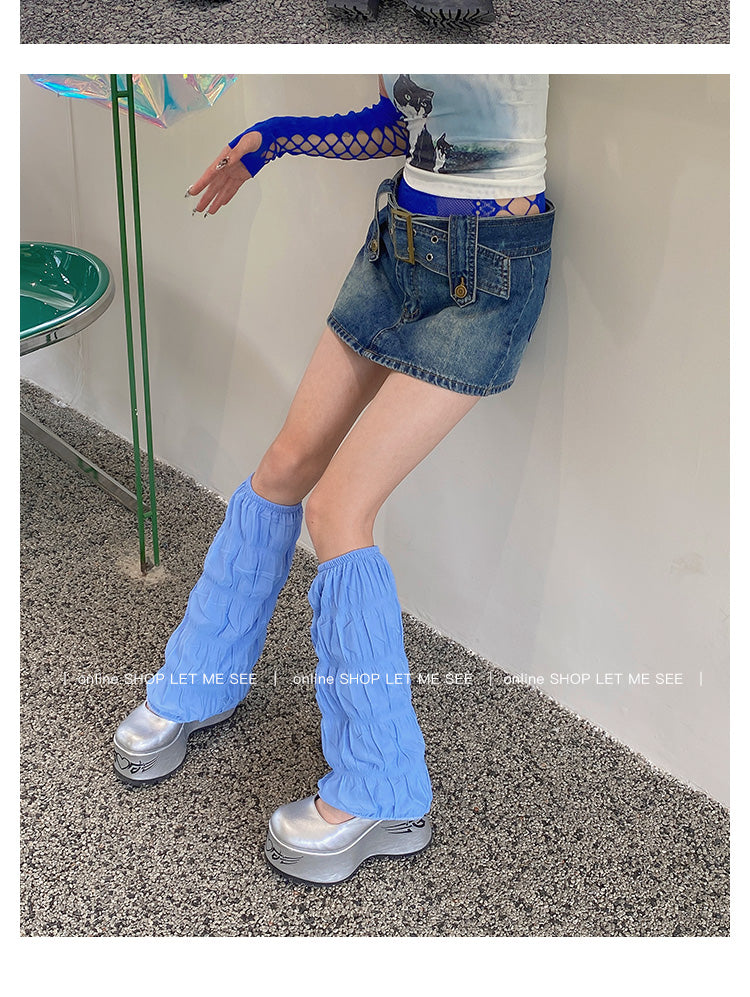 LET ME SEE - Y2K Flared Leg Warmers Land Decora