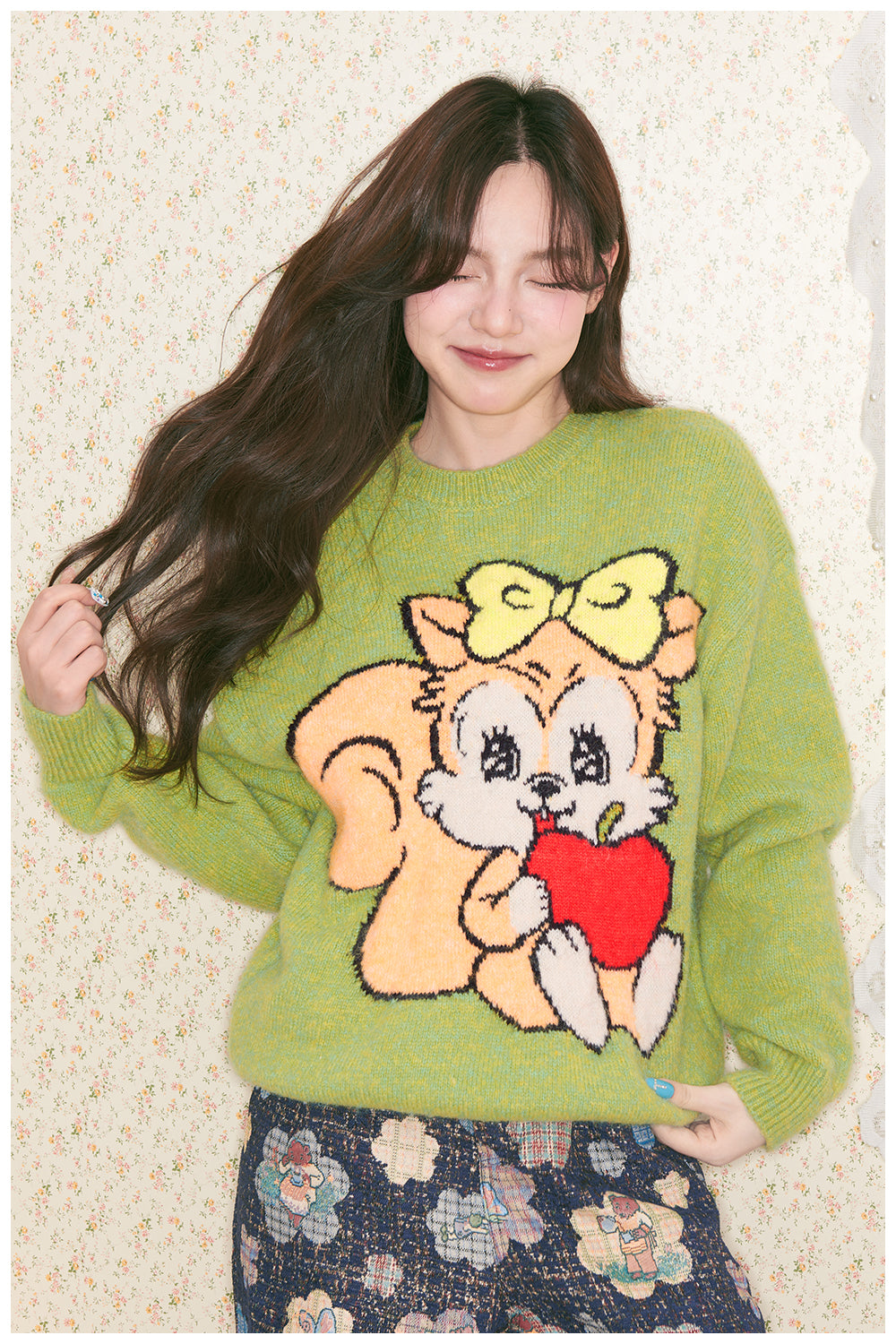 tntntutu - Purple Green Yellow Animal Knit Sweater sweater tntntutu