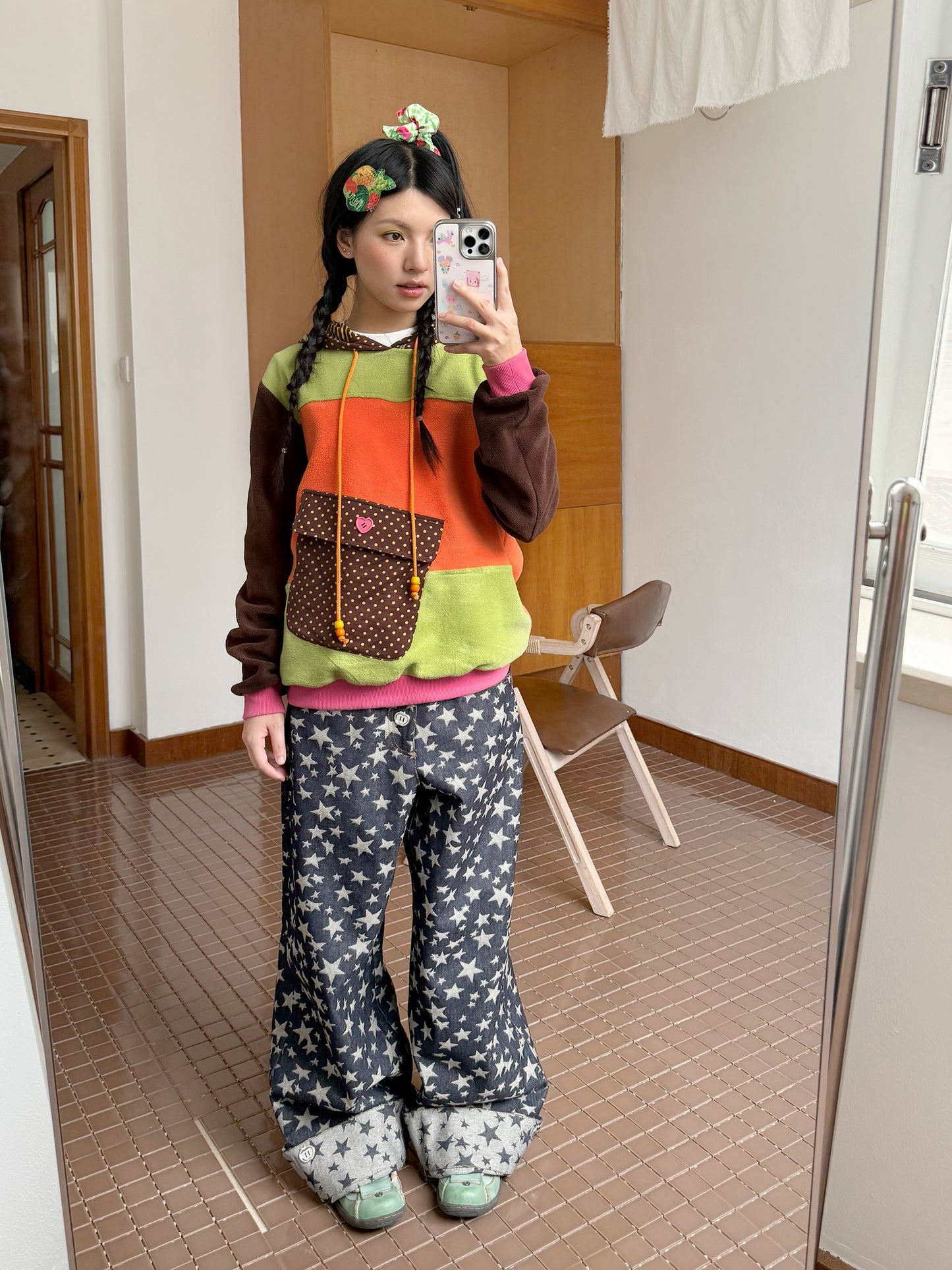 FRUITS - Kawaii Polka Dot Patch Fleece Hoodie hoodie Fruits