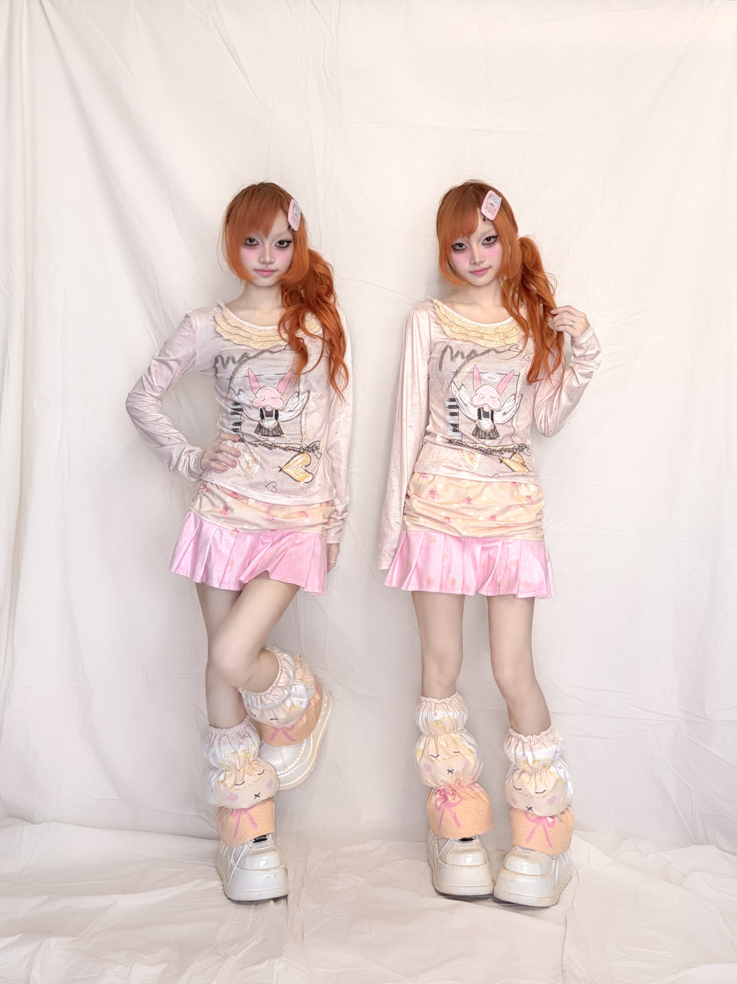 YJM with biubiu - Lace Collar Long Sleeve Top shirt YJM with biubiu