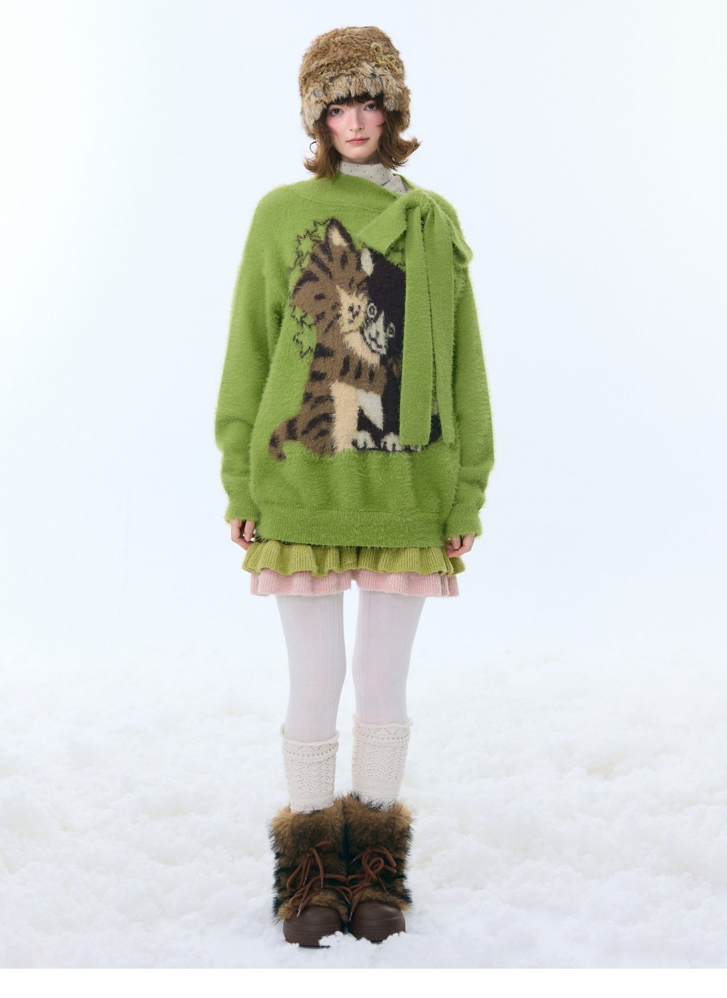 ziziFei - Girly Kei Striped Knit Skirt skirt ziziFei