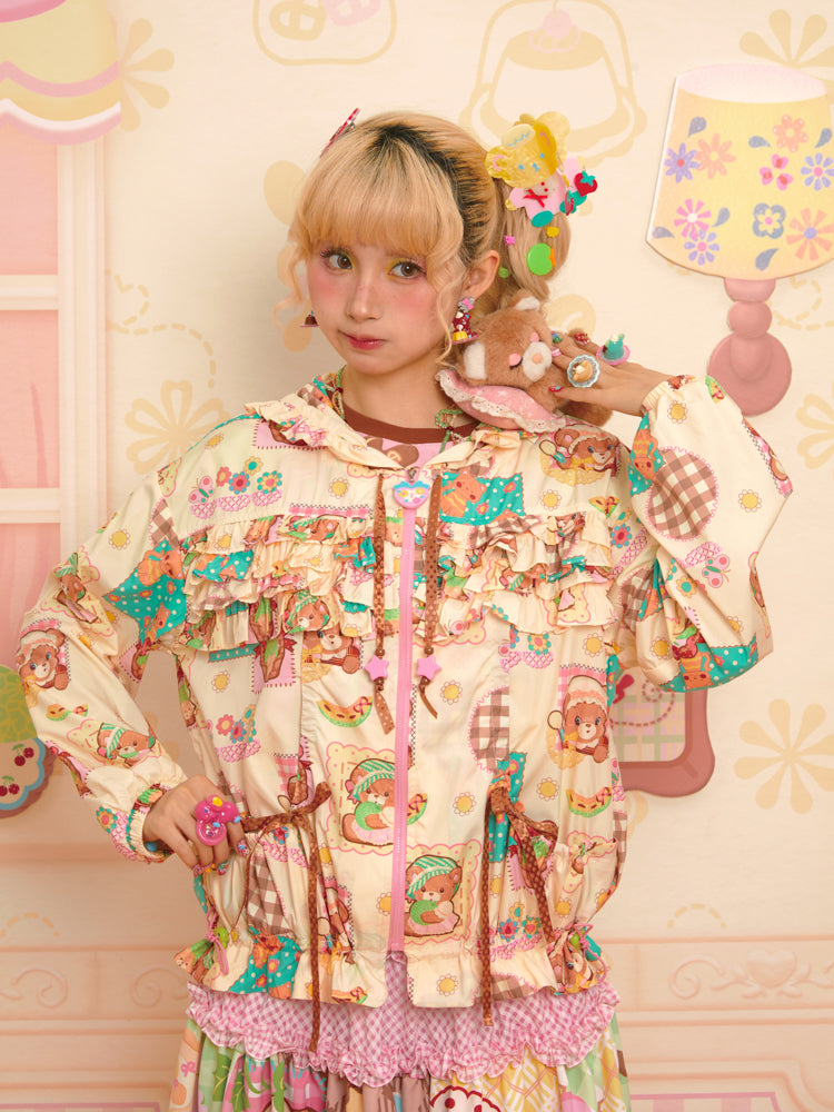 Lutra Jump - Decora Kei Patchwork Hooded UPF50 Sun Jacket jacket Lutra Jump