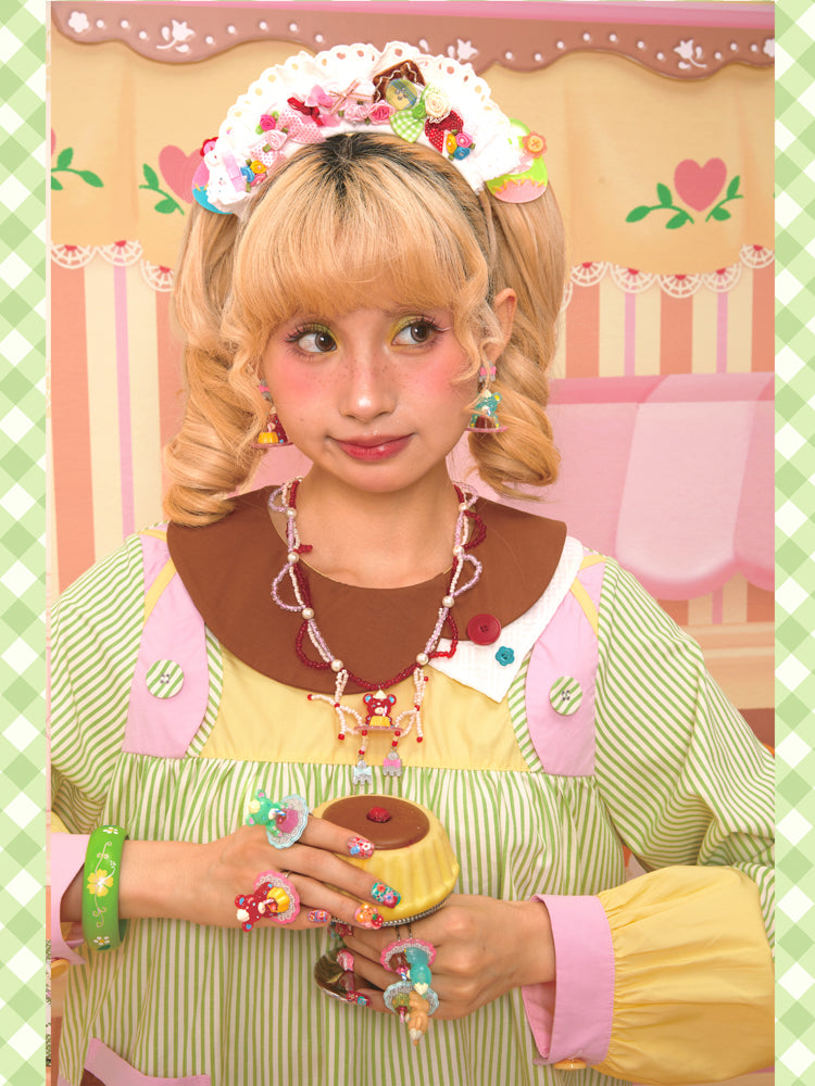 Lutra Jump - Decora Kei Asymmetrical Doll Collar Stripe Shirt blouse Lutra Jump
