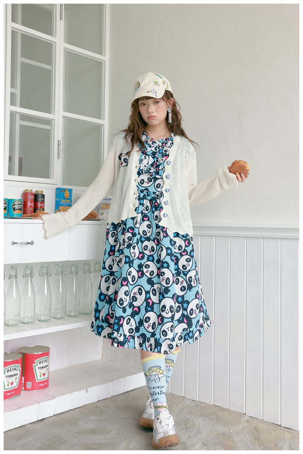 tntntutu Cute Summer Bubble Dress | Harajuku Blue Panda Dress dress tntntutu