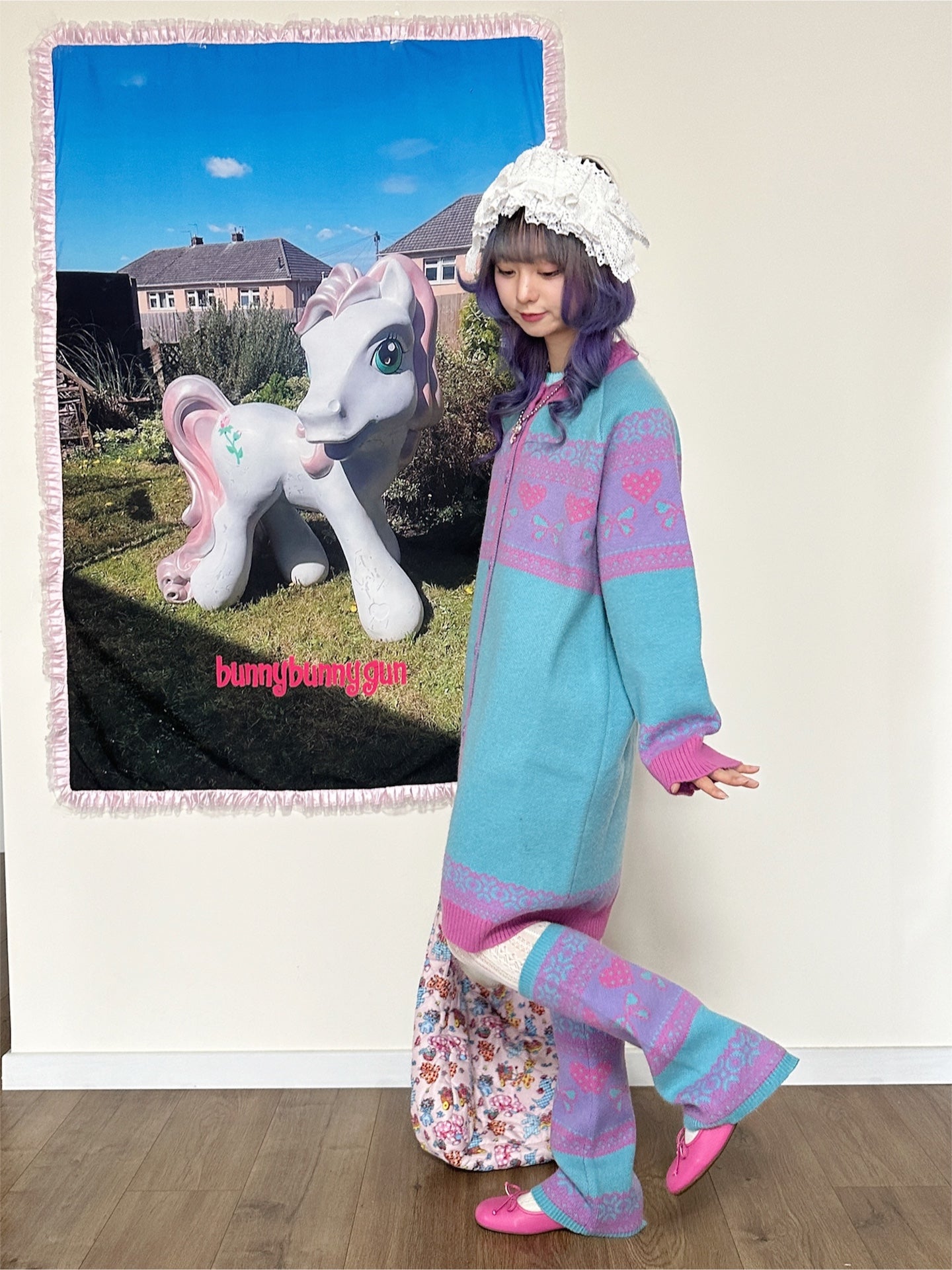 bunnybunnygun - Decora Kei Dopamine Knit Cardigan Oversized sweater dress