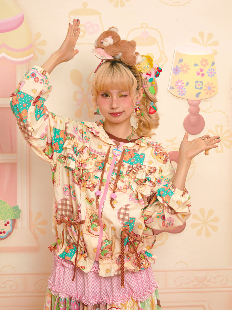 Lutra Jump - Decora Kei Patchwork Hooded UPF50 Sun Jacket jacket Lutra Jump