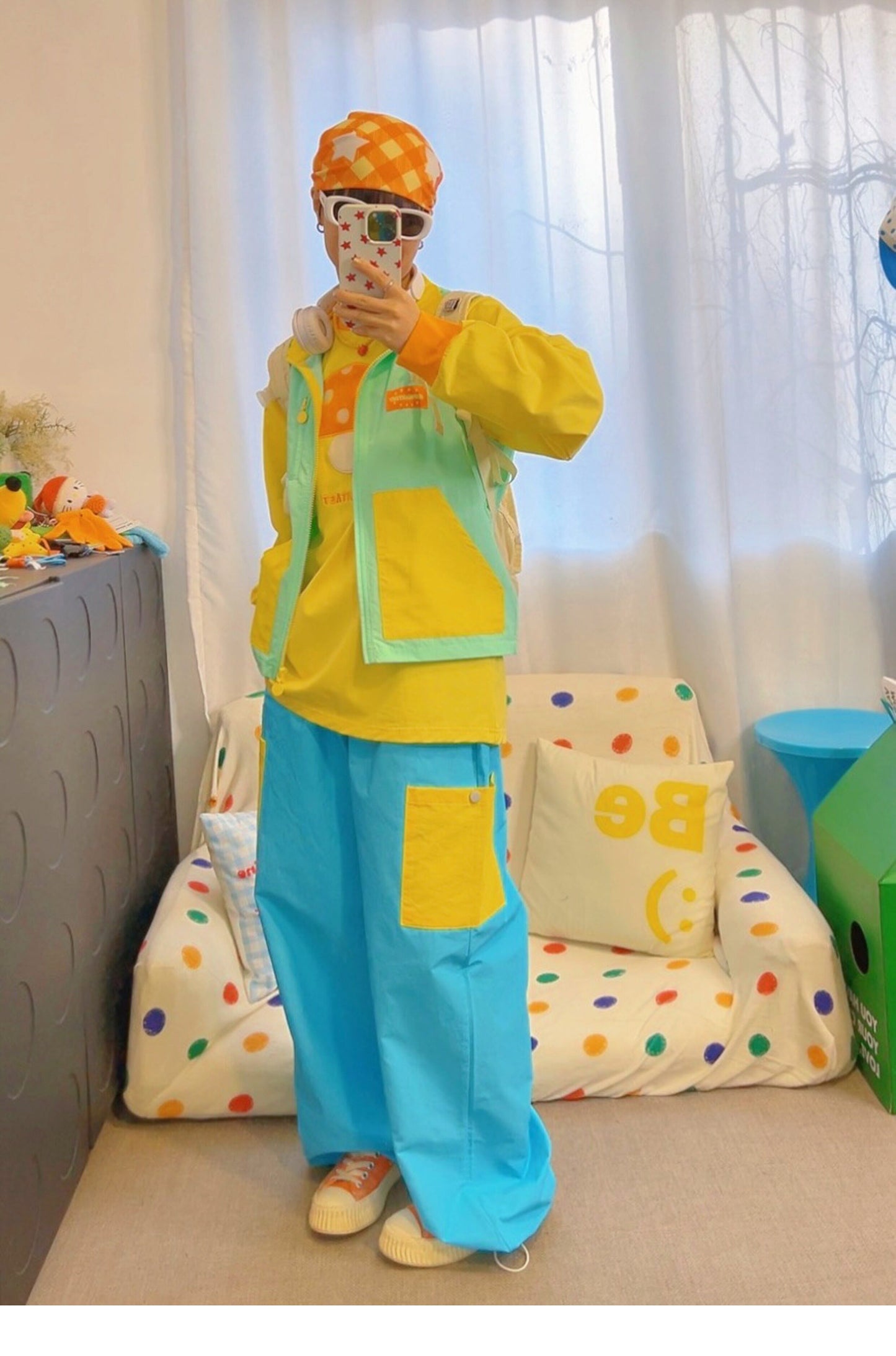 KURIOSITAET - Yellow Embroidered Long Sleeve Tee shirt KURIOSITAET