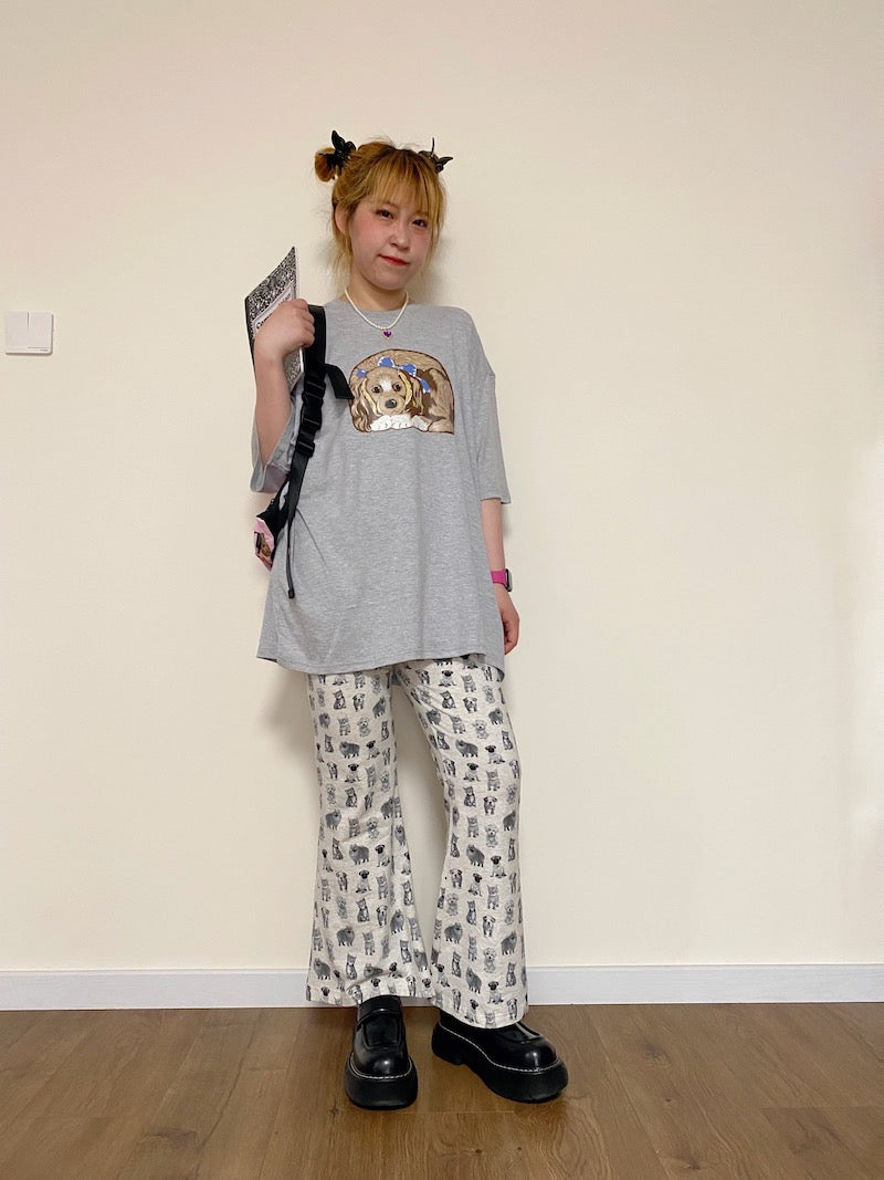 Y2K Wide-Leg Pants – Vintage Animal Print pants bunnybunnygun
