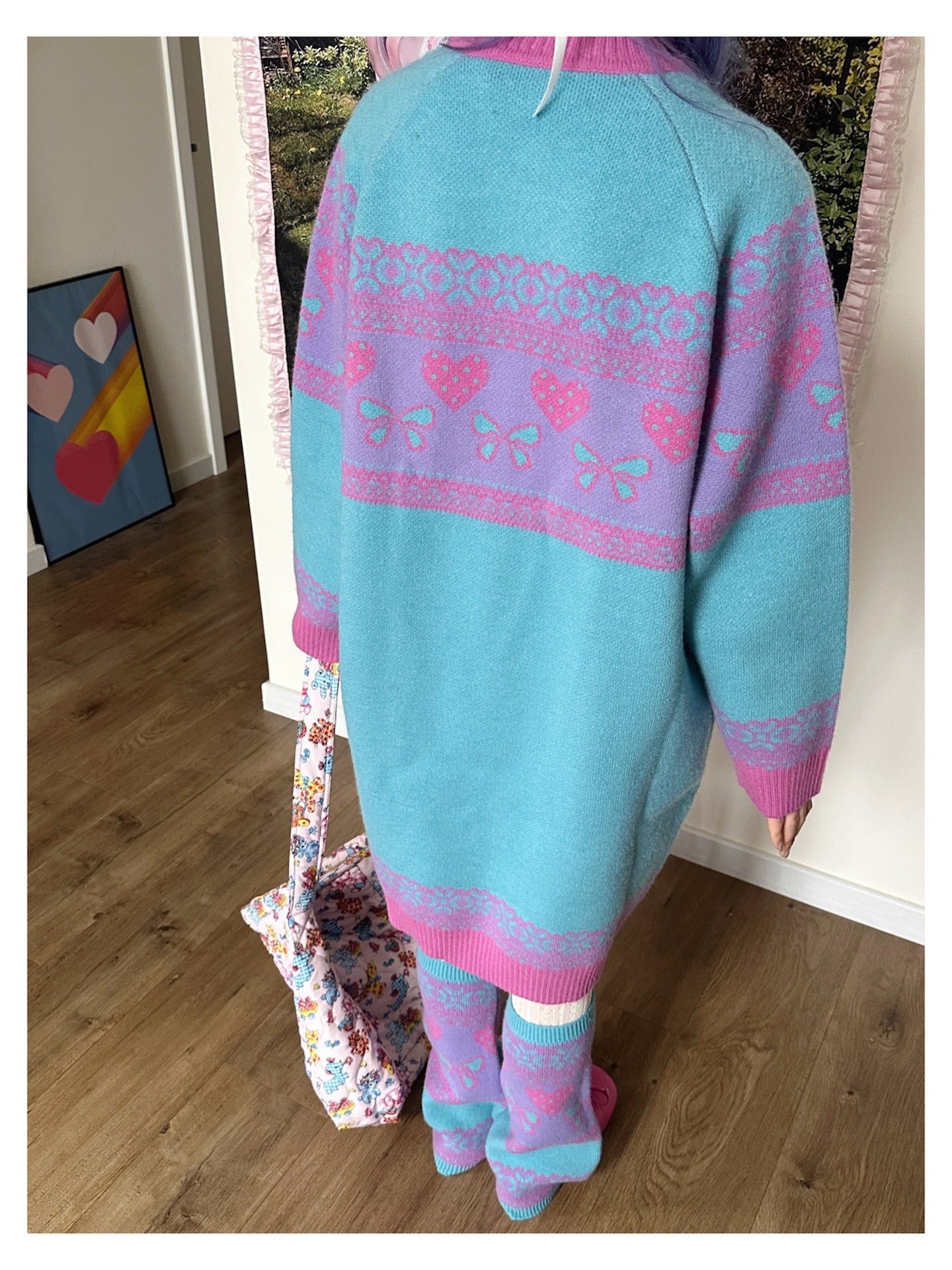 bunnybunnygun - Decora Kei Dopamine Knit Cardigan Oversized sweater dress