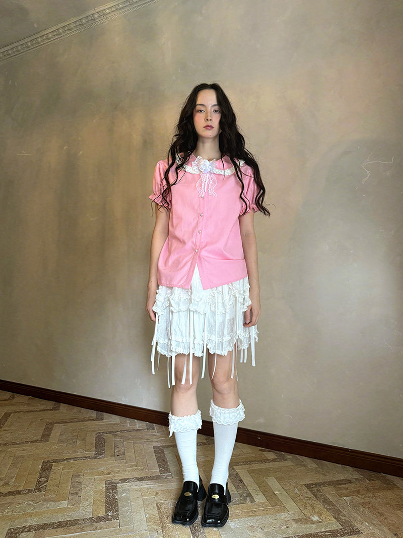 daytoday Everyday Institute - Kawaii Blouse Puff Sleeve Doll Collar blouse daytoday everyday institute