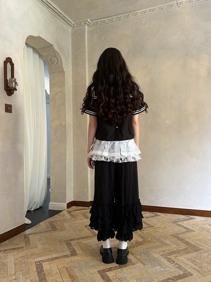 Daytoday Everyday Institute - Kawaii Layered Lace Bow Bubble Pants pants daytoday everyday institute