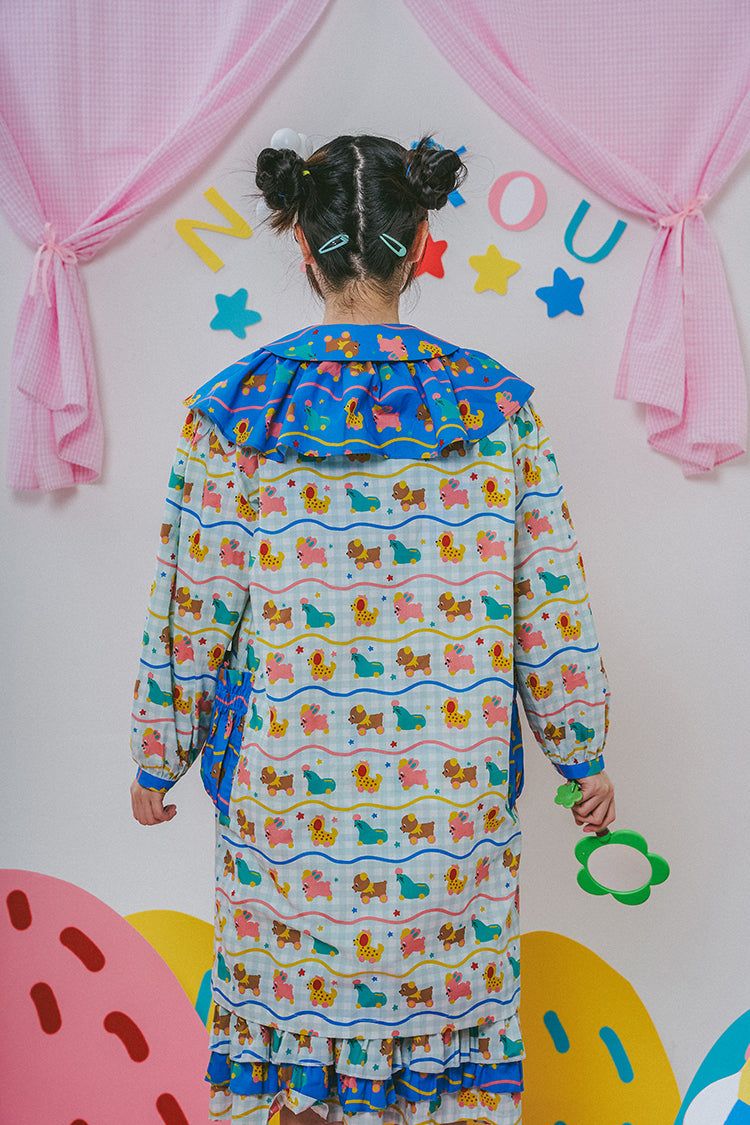 NIKKOU Home Dress Original Printed Long Shirt Dress – Cute Japanese Winter Style dress Nikkou home