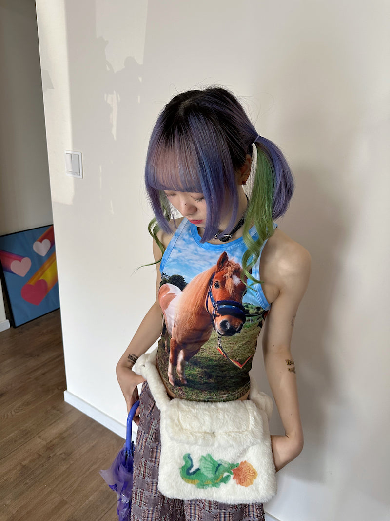 BunnyBunnyGun Base Vest Summer Retro Vest Y2K Stretchy Base Vest vest bunnybunnygun