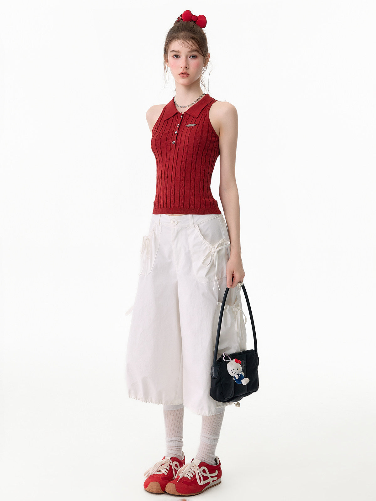 ziziFei - White Pocket Wide Leg Pants pants ziziFei