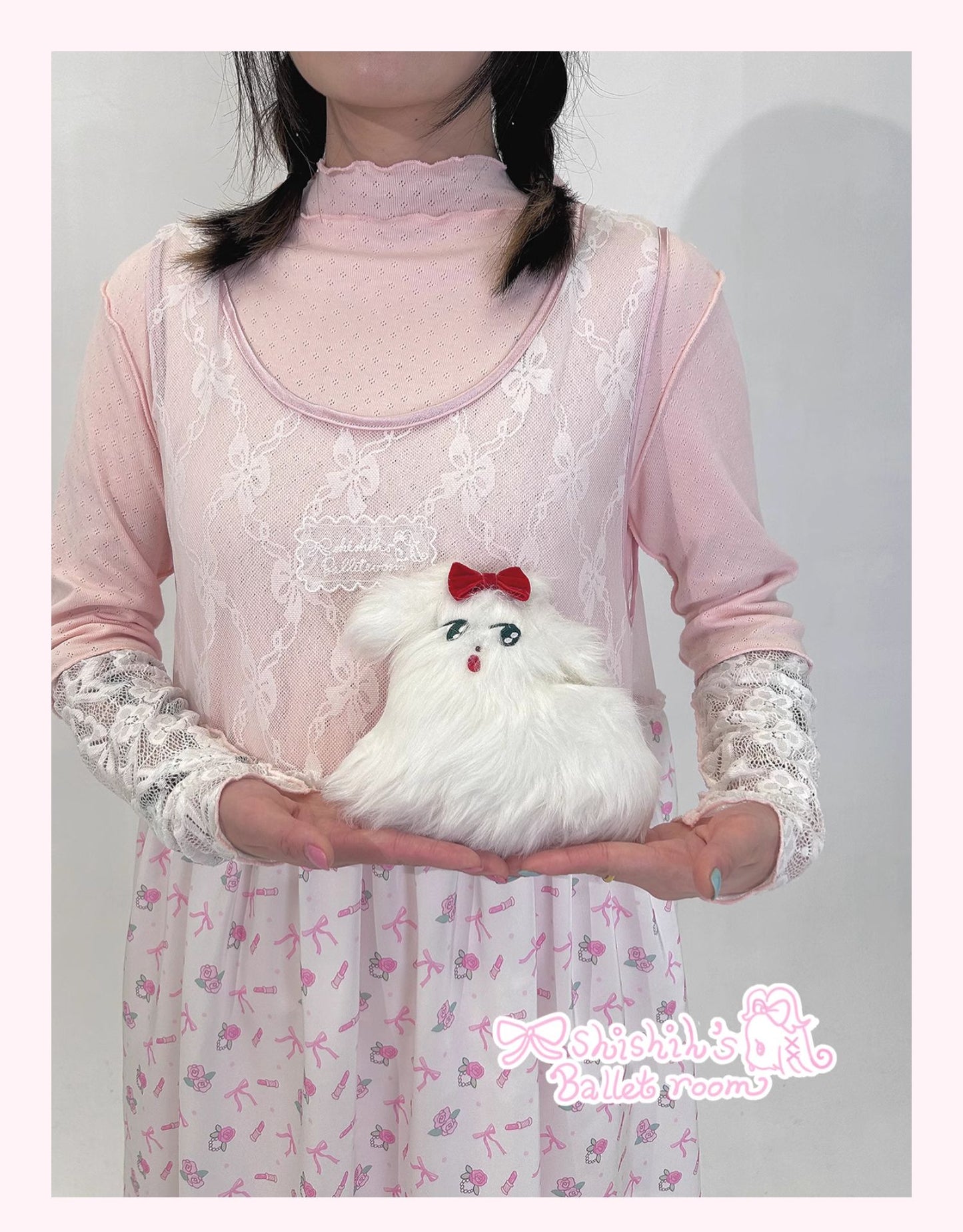 Shishihshop Sleeveless Dress | Harajuku Ribbon Lace Overlay Dress dress shishihshop