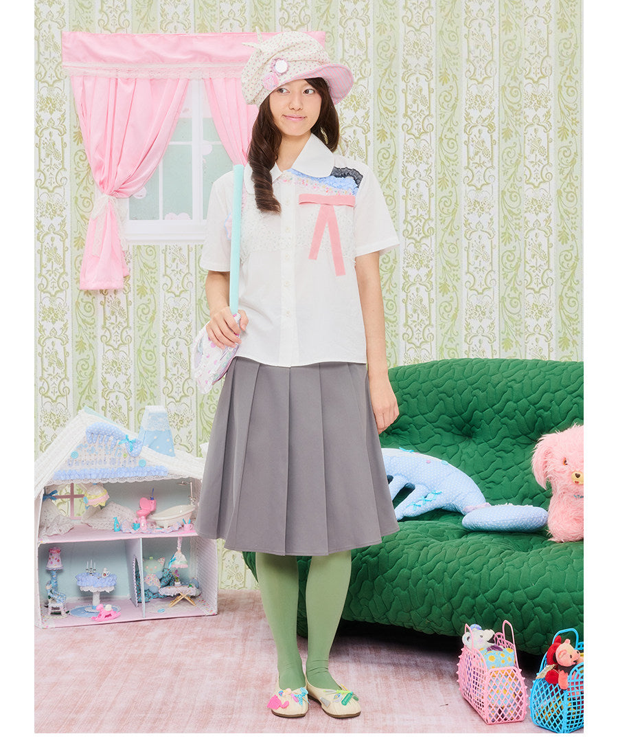 UnsocialNight - Ruffle Collar Graphic Blouse blouse UnsocialNight