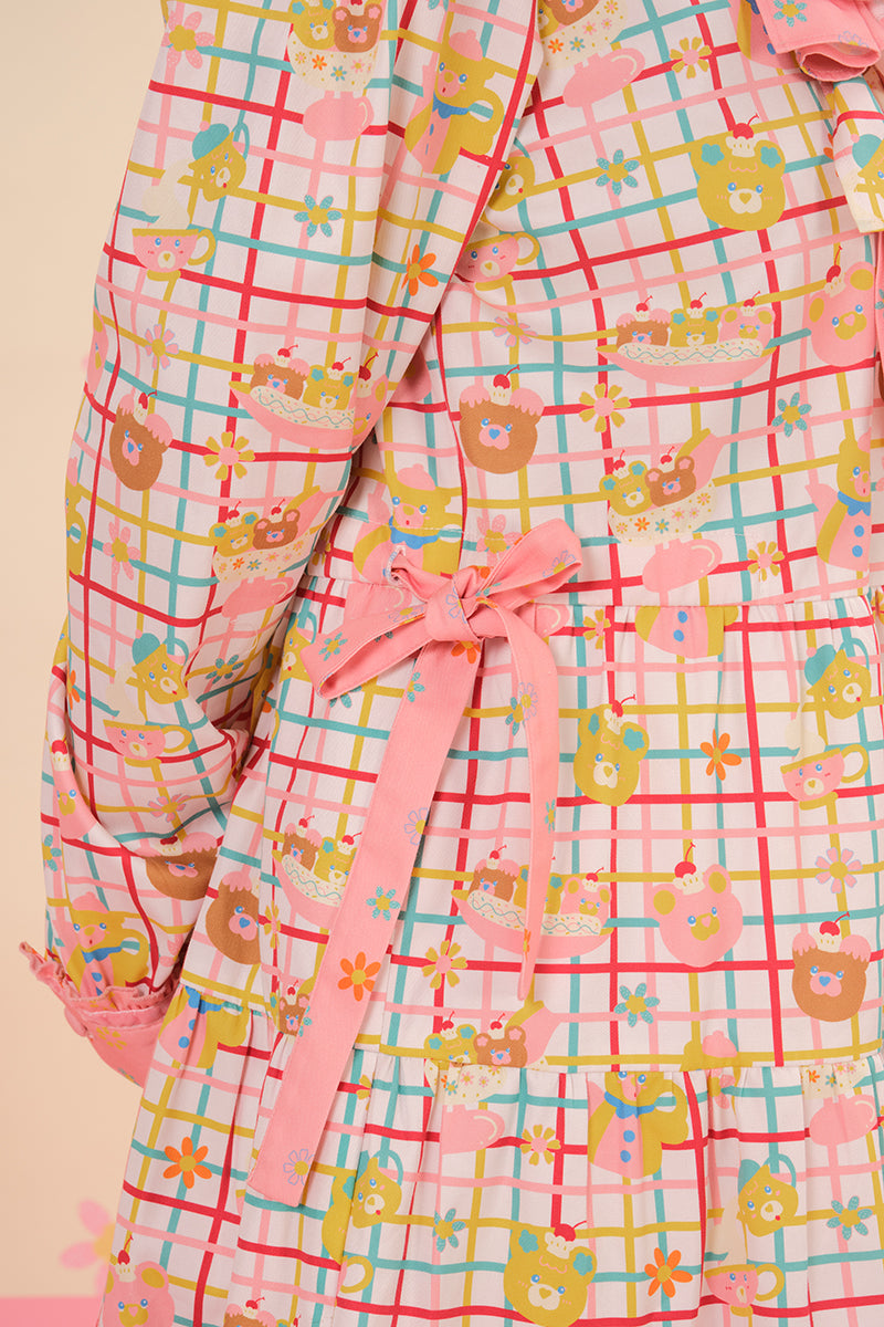 NIKKOU - Red Kawaii Removable Collar Dress dress Nikkou home