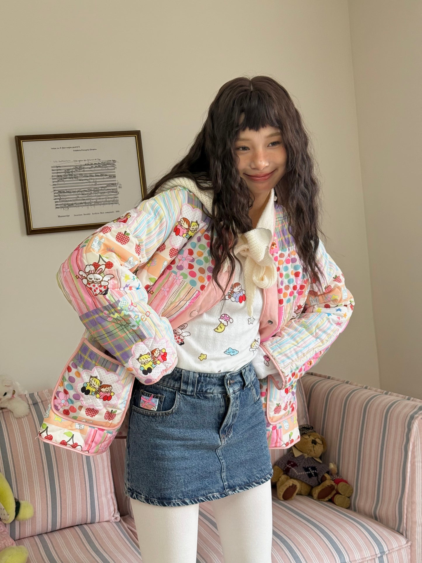 Harajuku Jacket Pink Jacket Winter Loose Jacket Cotton Padded Jacket coat KaiXin hostel