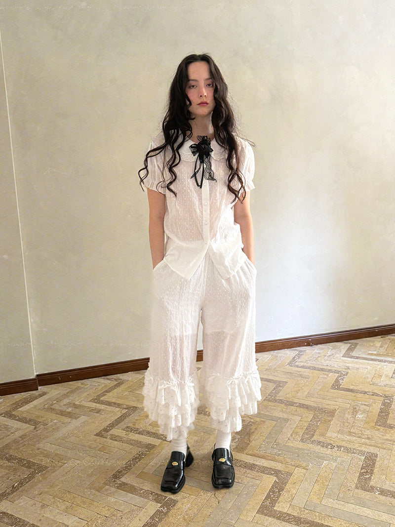 Daytoday Everyday Institute - Kawaii Layered Lace Bow Bubble Pants pants daytoday everyday institute