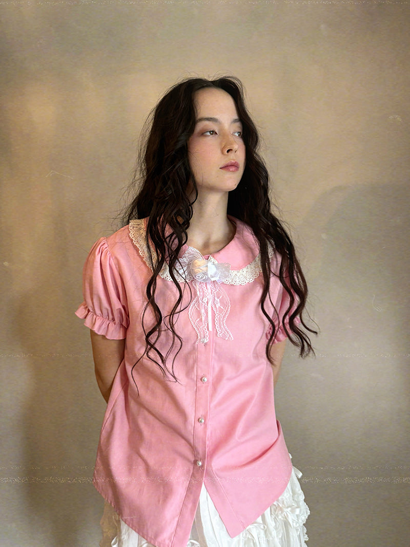 daytoday Everyday Institute - Kawaii Blouse Puff Sleeve Doll Collar blouse daytoday everyday institute