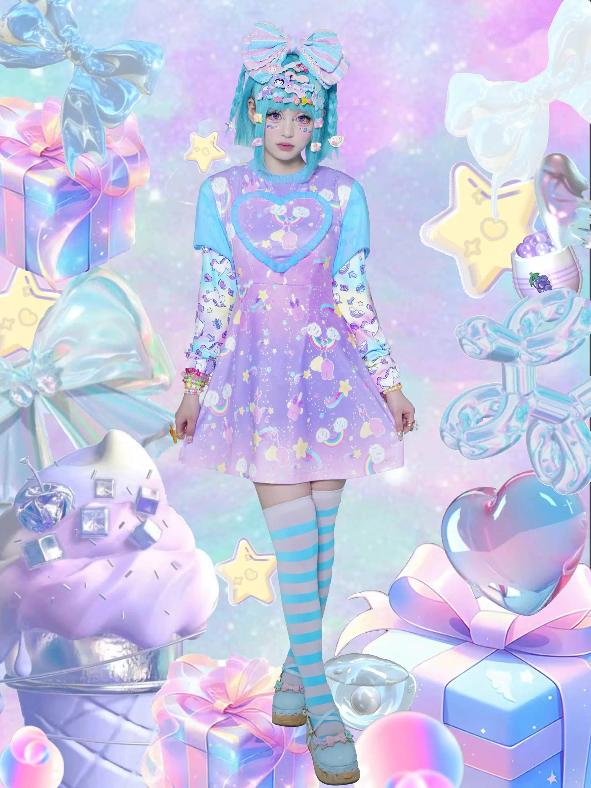 Dream Bubble Decora Fashion Dream Macarons Dress | Decora Kei Land Decora Dream Bubble Decora Fashion Dream Macarons Dress | Decora Kei Land Decora