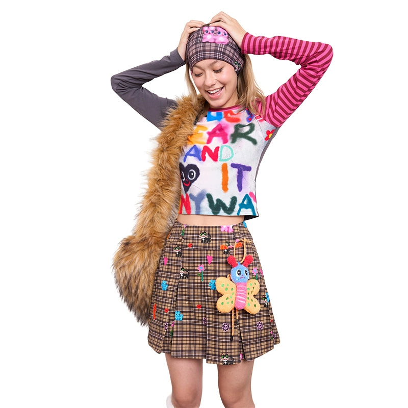 Iscreamcolour Plaid Pleated Skirt Girly Fashion skirt iscreamcolour