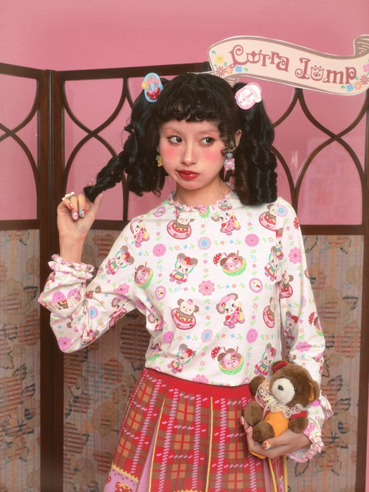 Harajuku Sweatshirt Bunny Sweatshirt Decora Kei Sweatshirt Inner Layer Sweatshirt shirt Lutra Jump