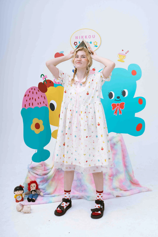 Harajuku Dress Navy Collar Dress Decora Fashion Dress sock Nikkou home