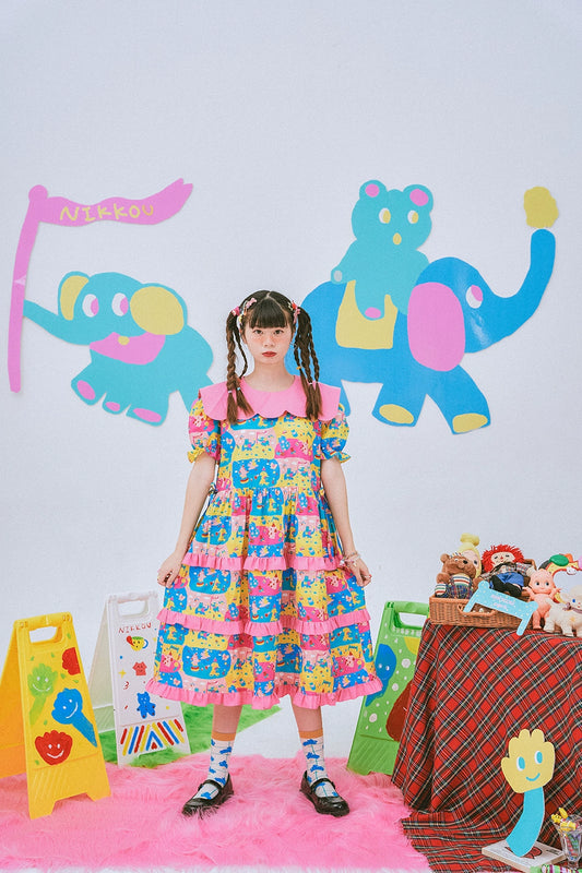 Harajuku Skirt Raffle Tiered Skirt Decora Fashion Skirt dress Nikkou home