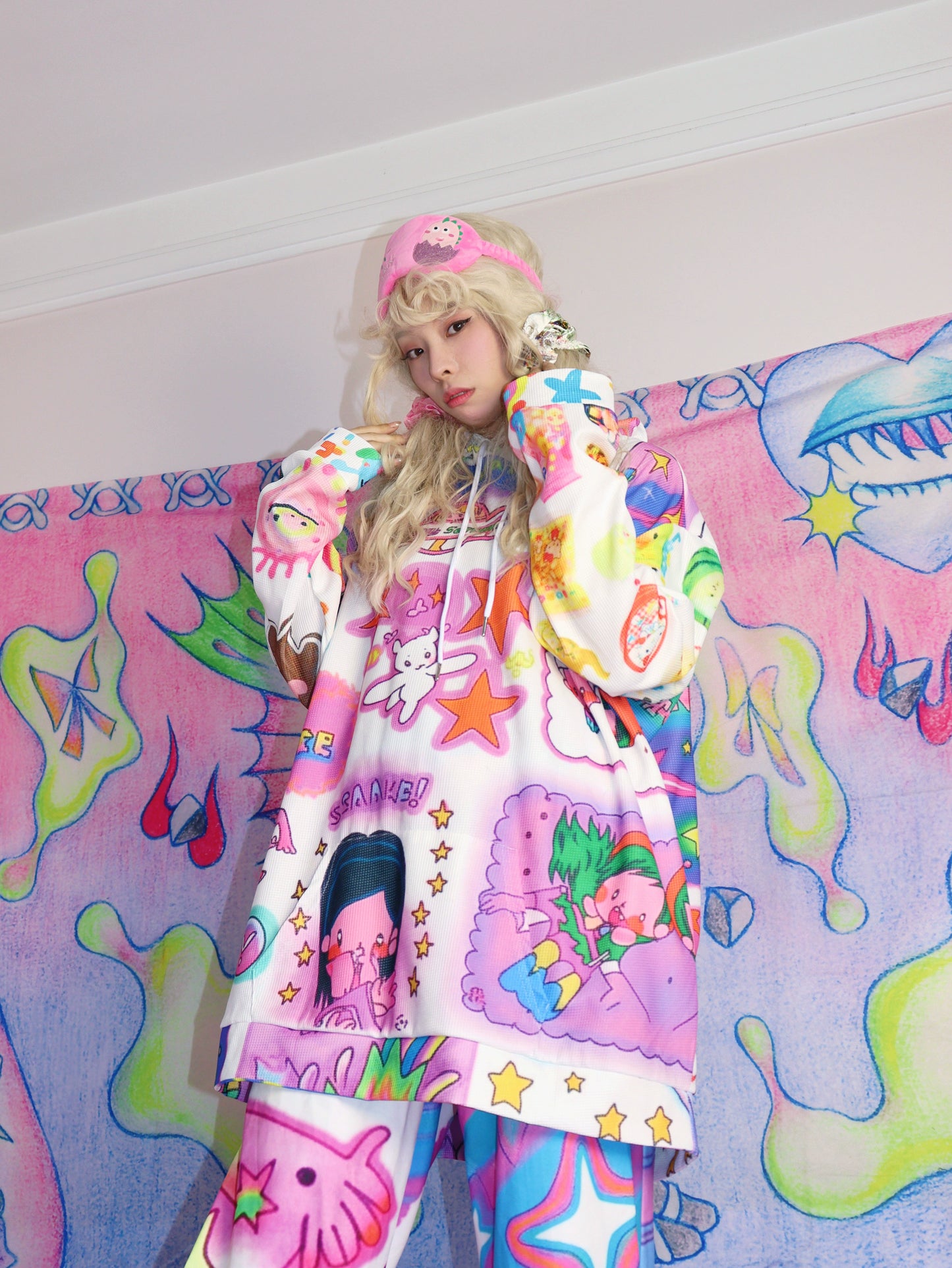Leerroo Decora Hoodie Chic Printed Colorful Hoodie Woman Street Fashion hoodie Leerroo