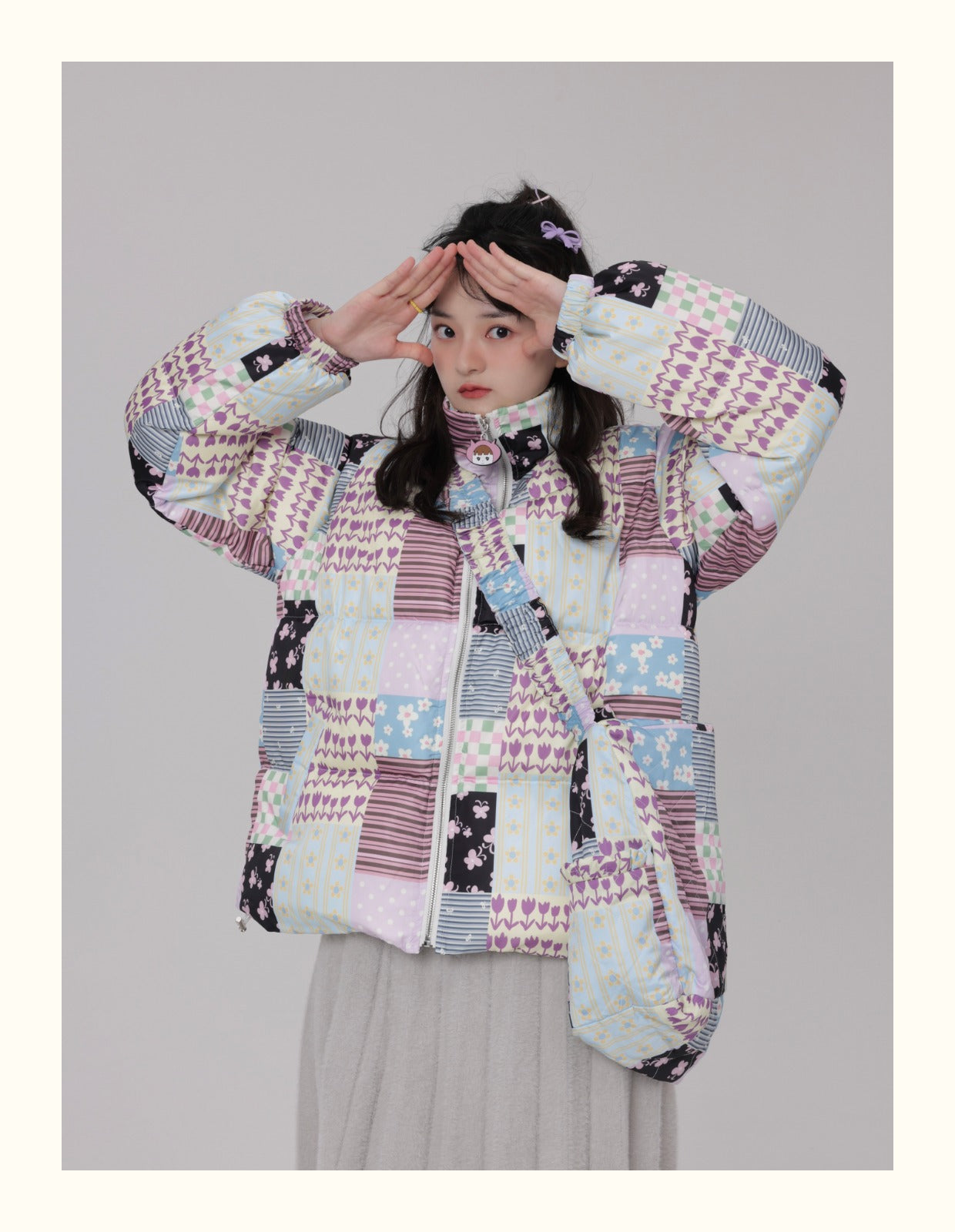 Harajuku Jacket Patchwork Jacket Zipper Down Jacket Design Jacket jacket KaiXin hostel