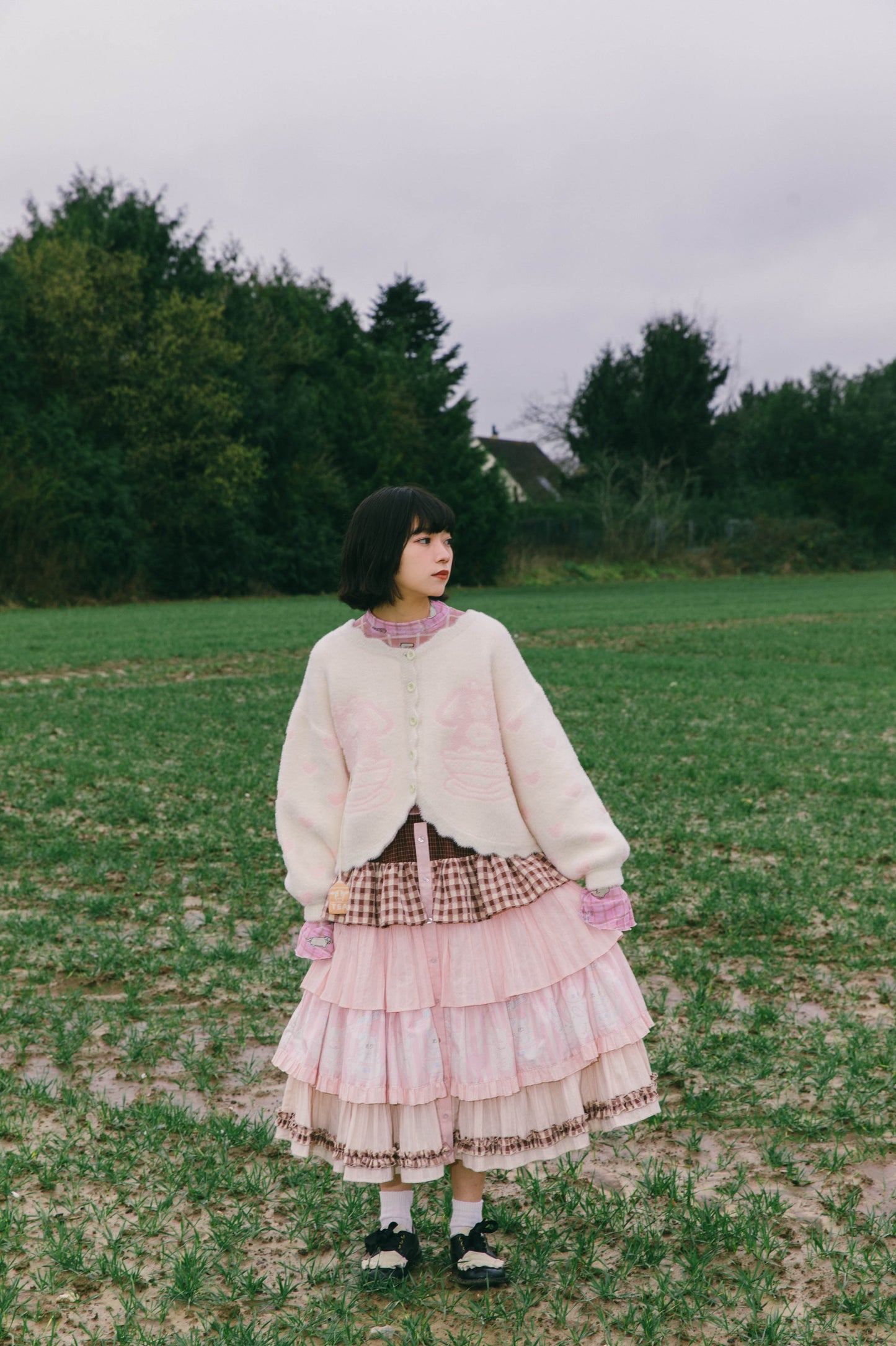 Meugler Forest Secret Tea Cup Puppy Tea Bag Pendant Soft Lolita Cardigan Sweater cardigan Meugler