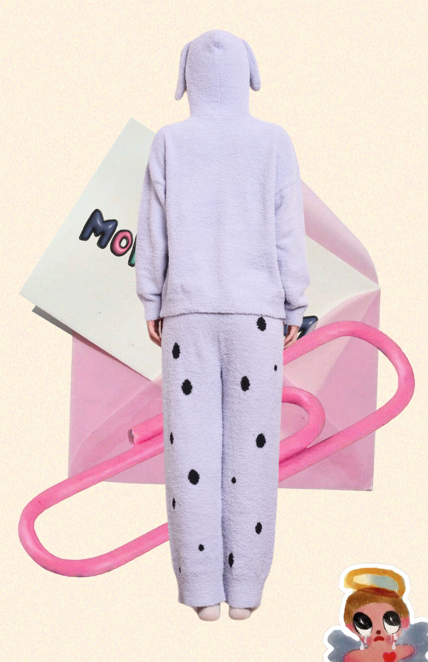 Iscreamcolour Spotted Dog Pajama Set Girly Fashion pajama iscreamcolour