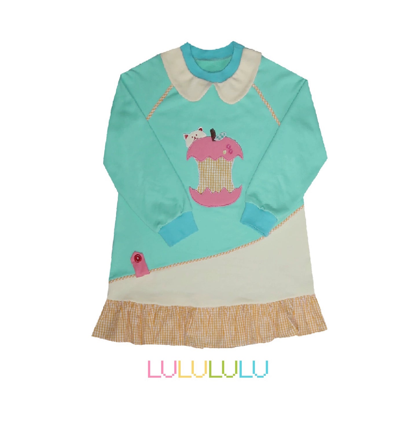 Decora Kei Sweatshirt Dress – Apple Embroidery dress LULULULU