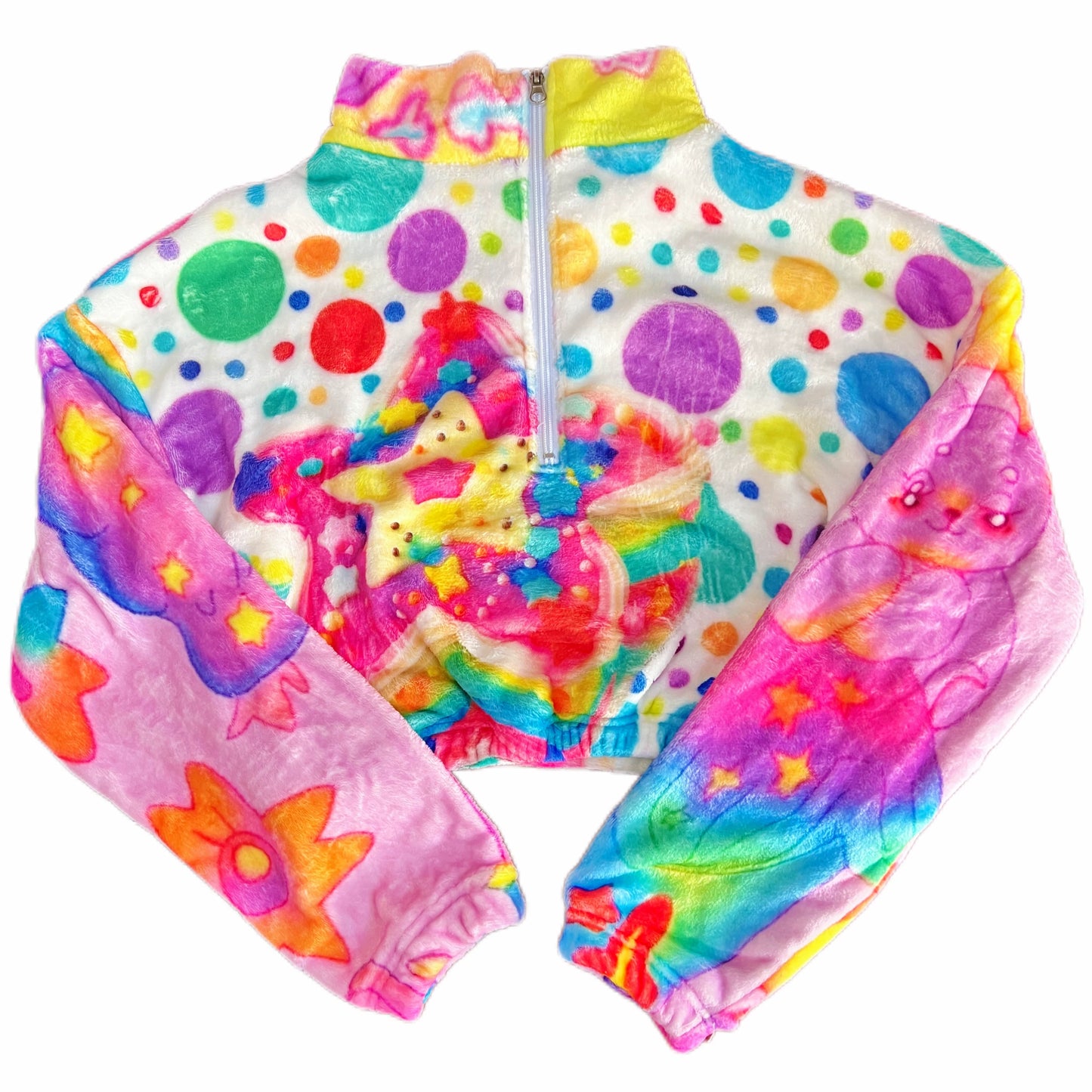 Leerroo Decora Kei Jacket Harajuku Plush Coat Winter Colorful Top jacket Leerroo