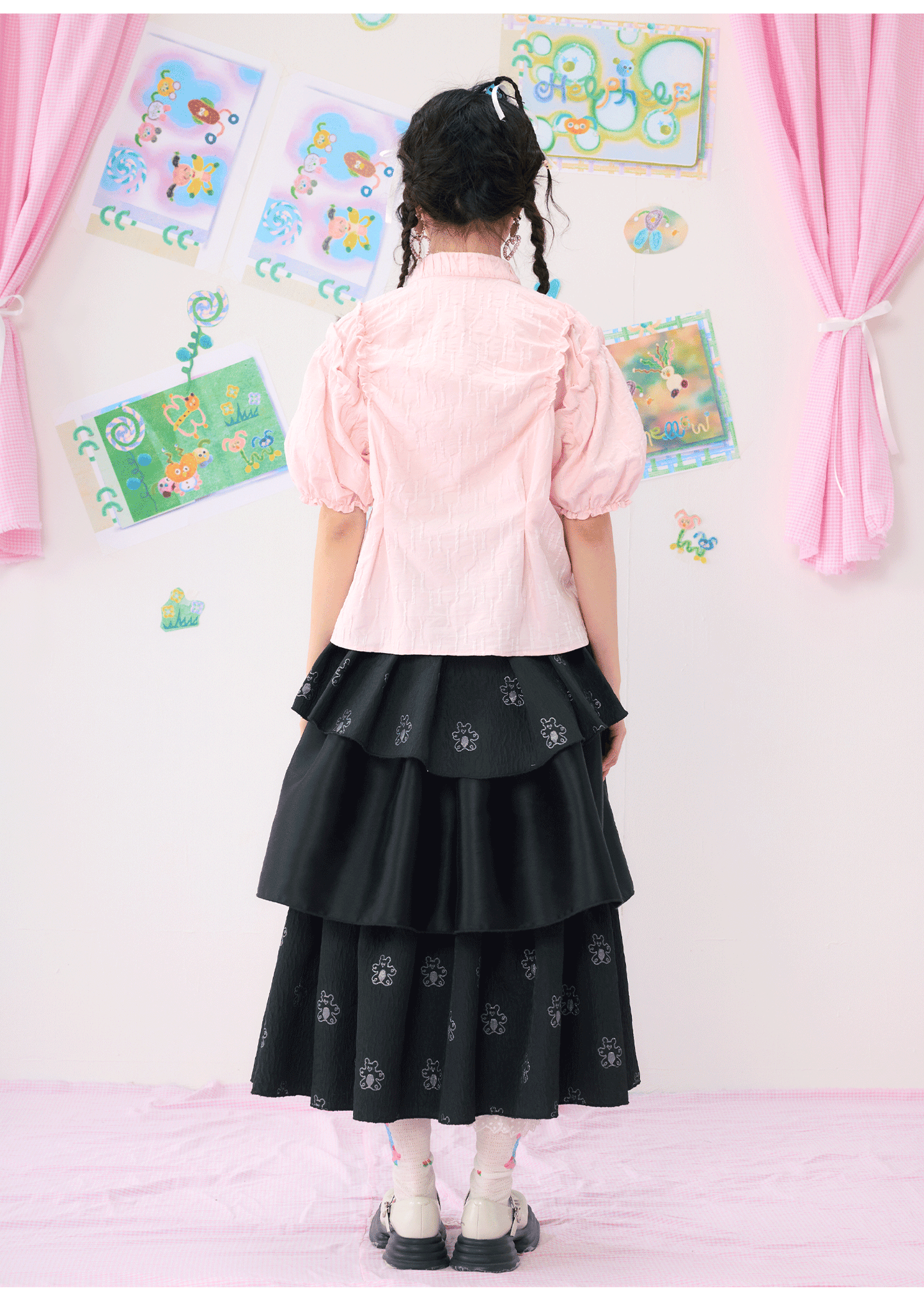 Harajuku Shirt Placket Colorful Shirt Asymmetric Shirt Jacquard Shirt shirt HELPHELP