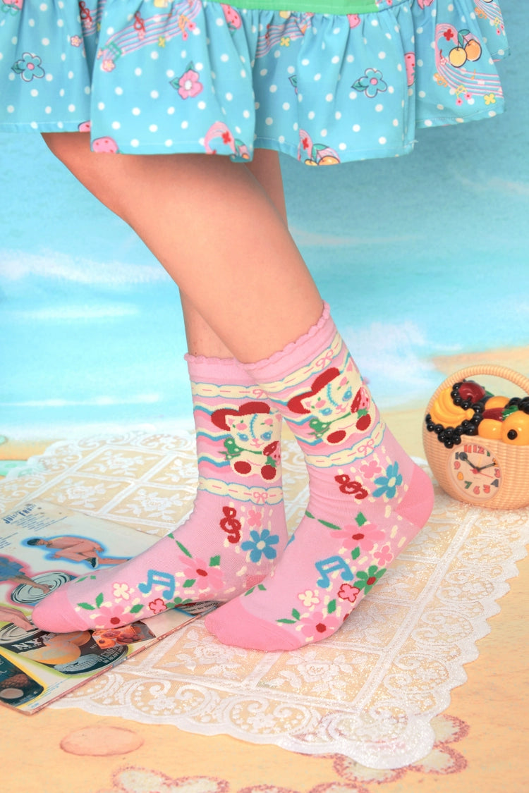 Harajuku Socks Kitten Cotton Socks Decora Fashion Socks sock Lutra Jump