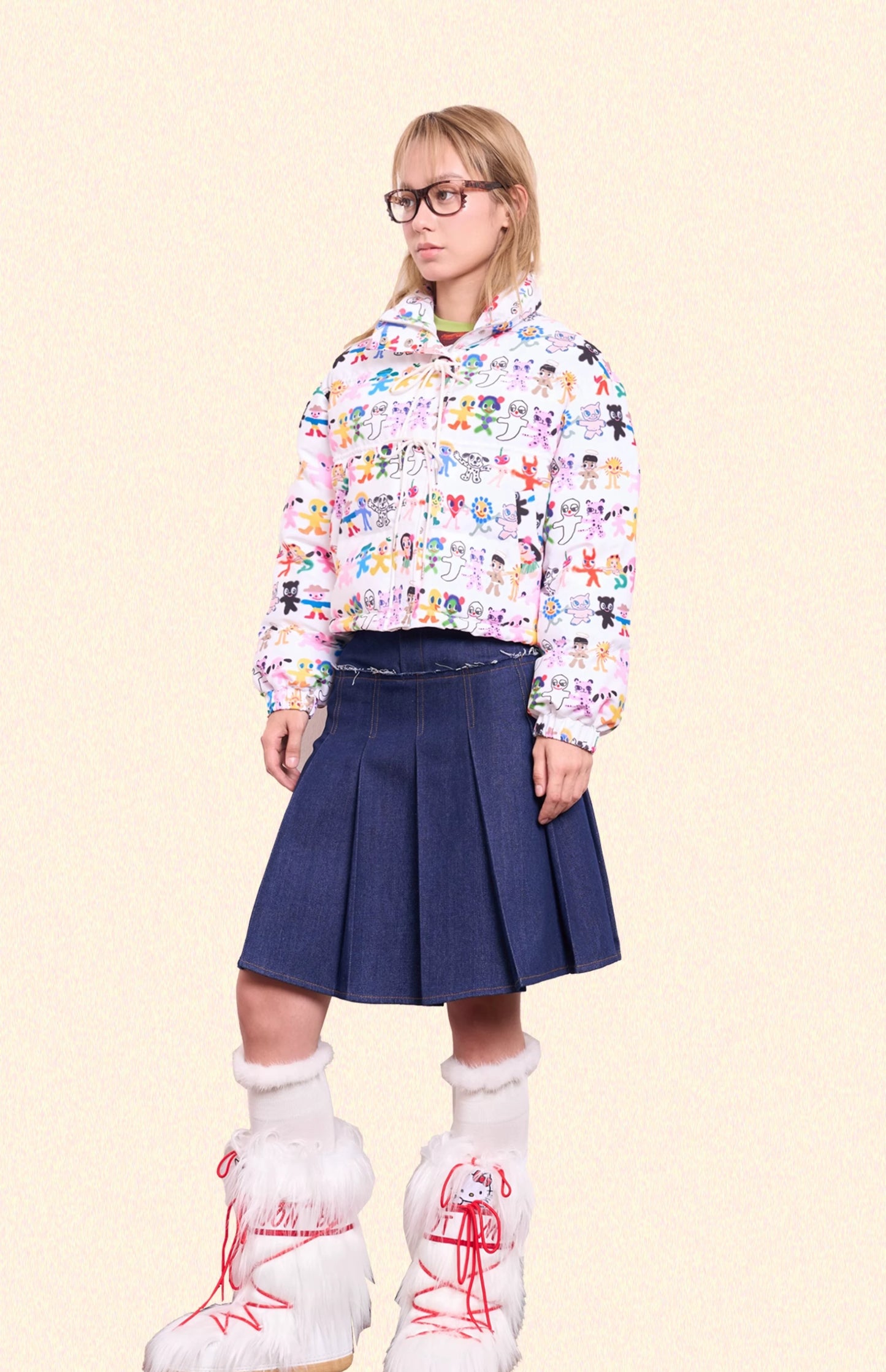 Iscreamcolour Graffiti Printed Coat Girly Fashion coat iscreamcolour