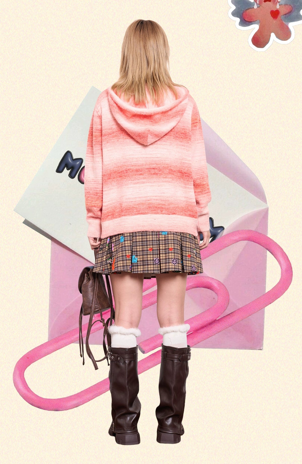 Iscreamcolour Orange Gradation Cardigan Girly Fashion cardigan iscreamcolour