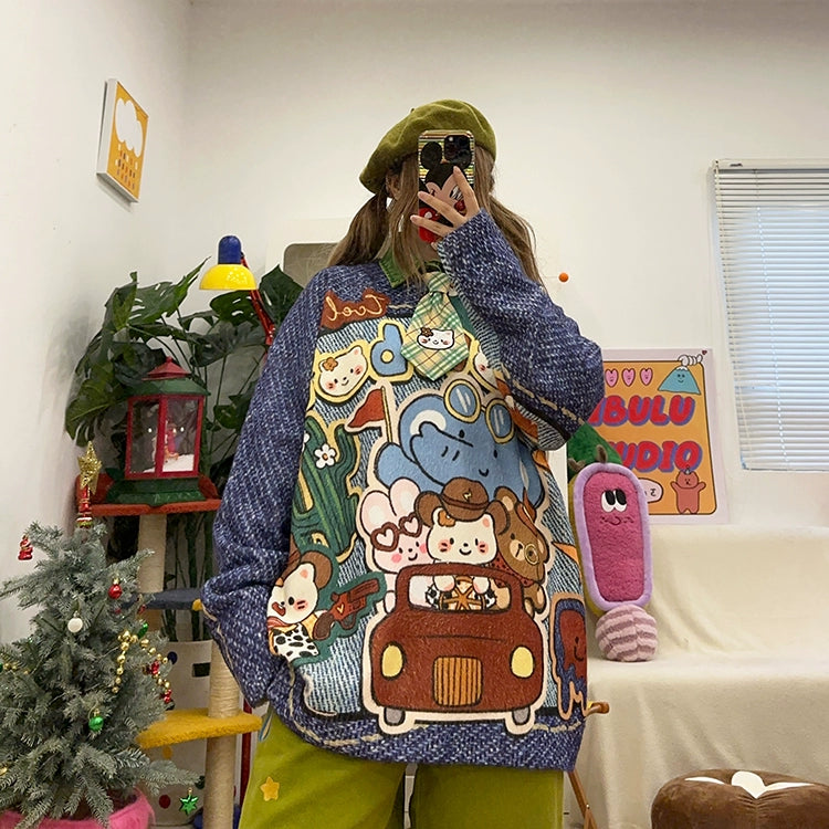 Kidcore Sweater – Cute Loose Print sweater BIBULU