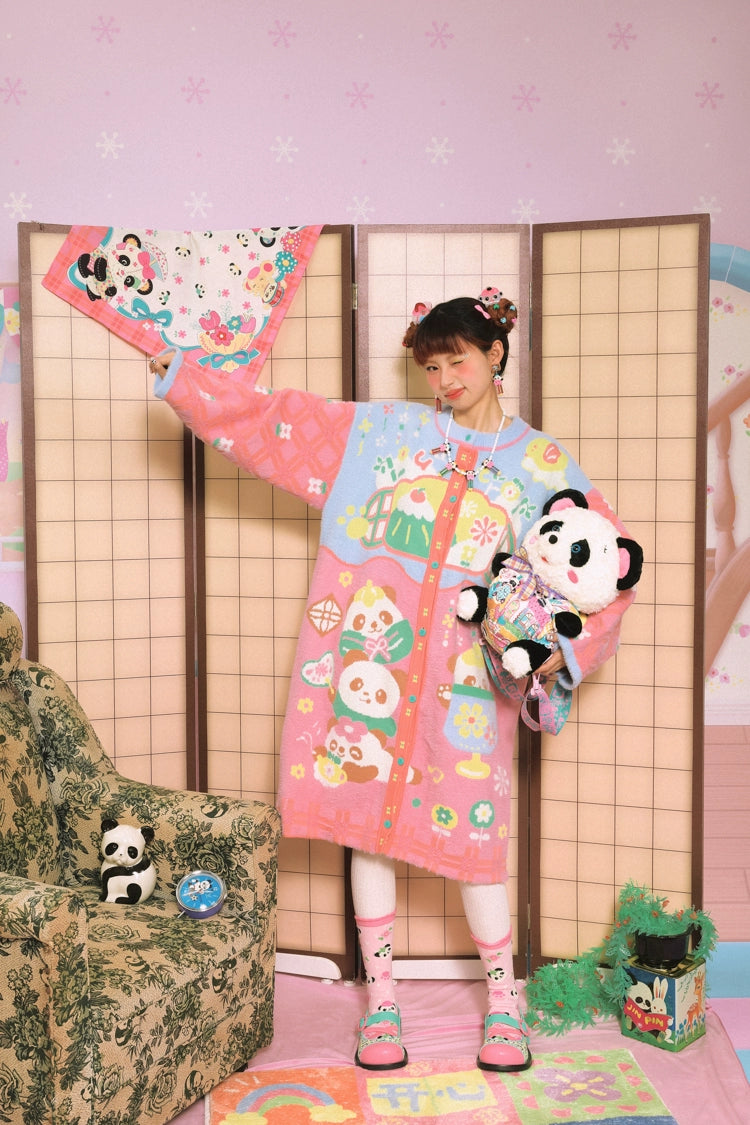 Harajuku Cardigan Panda Print Cardigan Decora Fashion Cardigan cardigan Lutra Jump